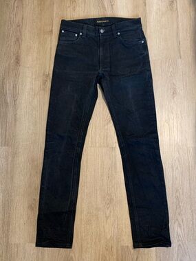 Nudie Jeans Lean Dean Black Men’s sz 30 by 32 organic cotton slim tapered denim
